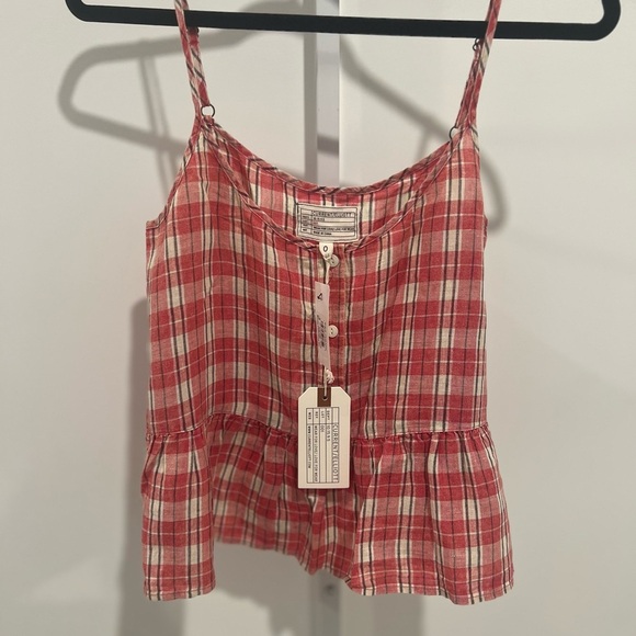 Red Plaid Women's Top - CURRENT/ ELLIOTT - Picture 1 of 3